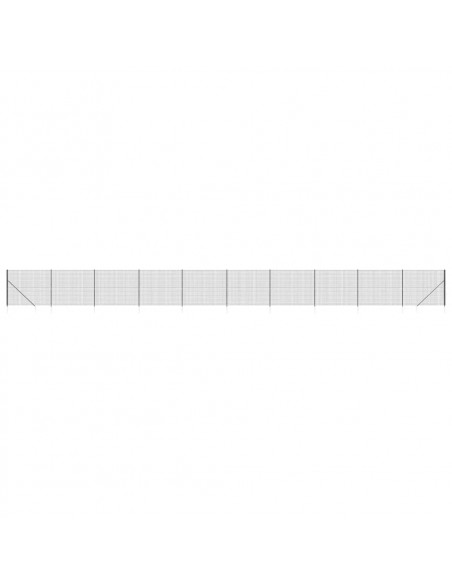 Recinzione Metallica con Picchetti Ancoraggio Antracite 1,4x25m