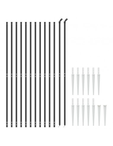 Recinzione Metallica con Picchetti Ancoraggio Antracite 1,4x25m