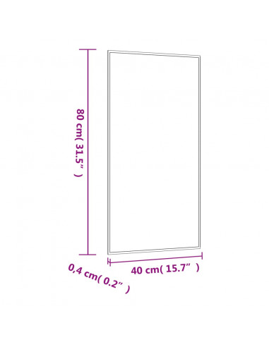 Specchio da Parete 40x80 cm Vetro Rettangolare