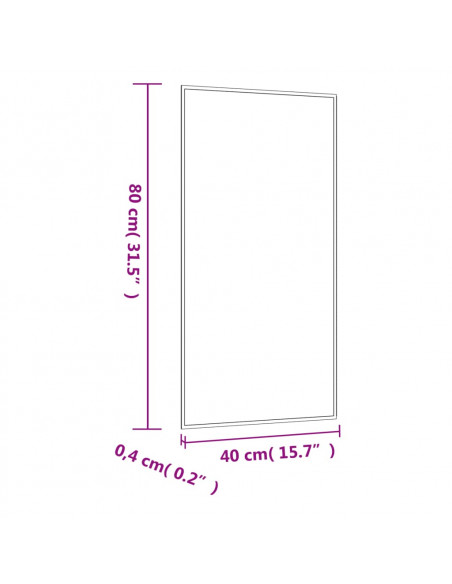 Specchio da Parete 40x80 cm Vetro Rettangolare