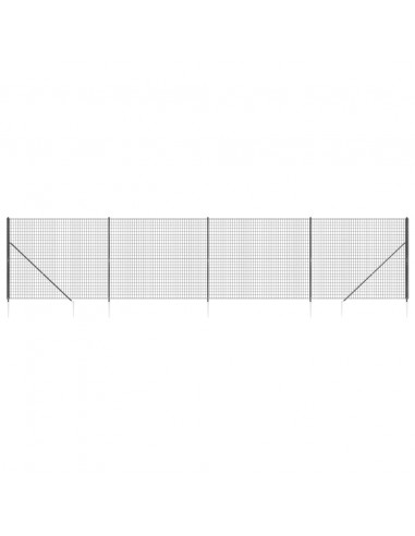 Recinzione Metallica con Picchetti Ancoraggio Antracite 2x10 m