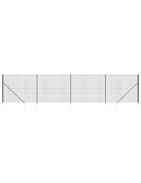 Recinzione Metallica con Picchetti Ancoraggio Antracite 2x10 m