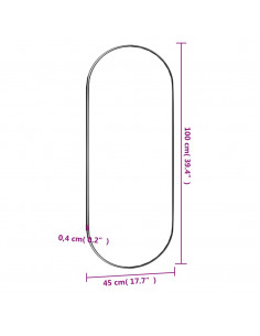 Specchio da Parete 45x100 cm Vetro Ovale
