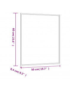 Specchio da Parete 50x60 cm Vetro Rettangolare