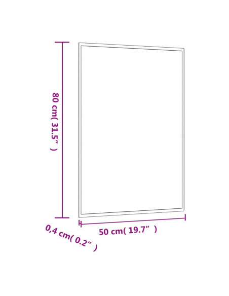 Specchio da Parete 50x80 cm Vetro Rettangolare