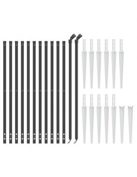 Recinzione Metallica con Picchetti Ancoraggio Antracite 1,1x25m