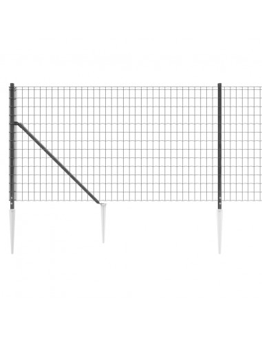 Recinzione Metallica con Picchetti Ancoraggio Antracite 1x25 m