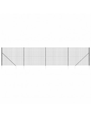 Recinzione Metallica con Picchetti Ancoraggio Antracite 1,6x10m