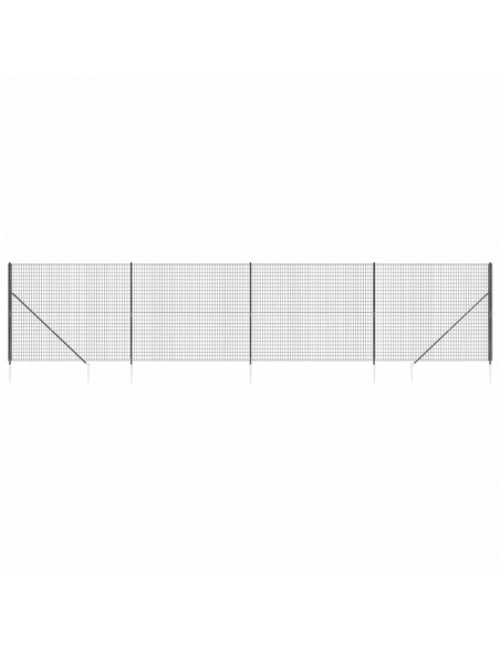 Recinzione Metallica con Picchetti Ancoraggio Antracite 1,6x10m