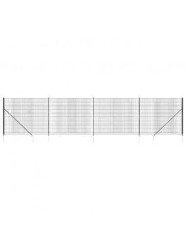 Recinzione Metallica con Picchetti Ancoraggio Antracite 1,8x10m