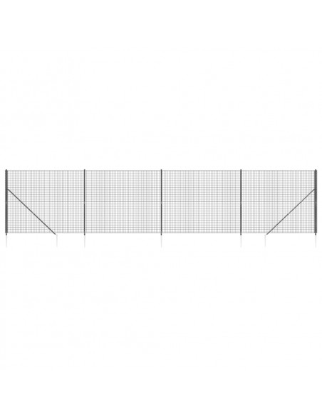 Recinzione Metallica con Picchetti Ancoraggio Antracite 1,8x10m