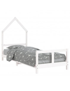Giroletto per Bambini Bianco 80x200cm in Legno Massello di Pino 2