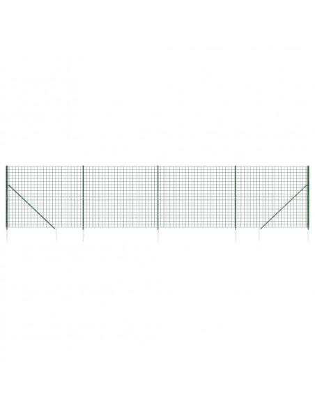 Recinzione Metallica con Picchetti Ancoraggio Verde 2x10 m