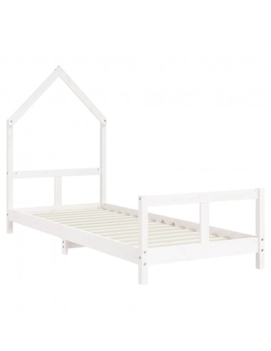 Giroletto per Bambini Bianco 80x200cm in Legno Massello di Pino