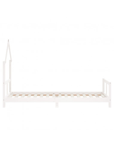 Giroletto per Bambini Bianco 80x200cm in Legno Massello di Pino