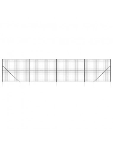 Recinzione Metallica con Picchetti Ancoraggio Antracite 1,6x10m