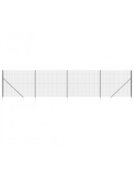 Recinzione Metallica con Picchetti Ancoraggio Antracite 1,6x10m