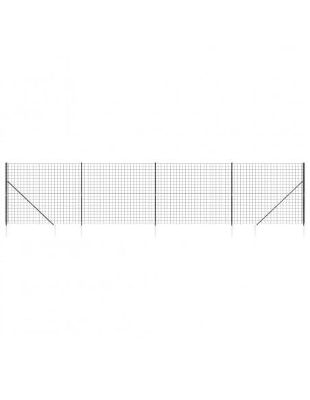 Recinzione Metallica con Picchetti Ancoraggio Antracite 1,8x10m