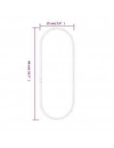 Specchio da Parete Argento 40x15 cm Ovale