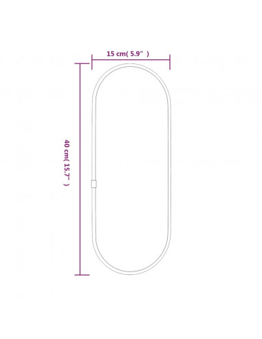 Specchio da Parete Argento 40x15 cm Ovale