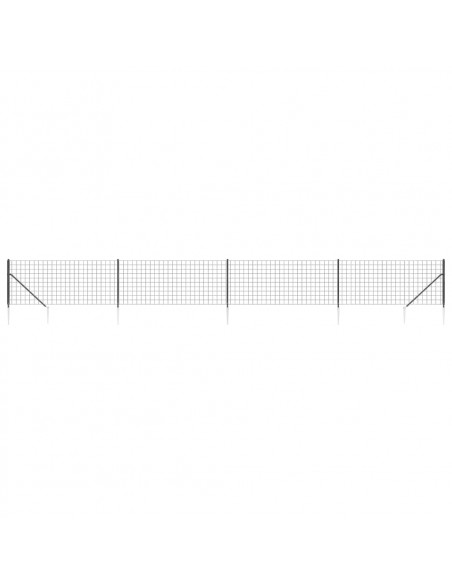 Recinzione Metallica con Picchetti Ancoraggio Antracite 1,1x10m