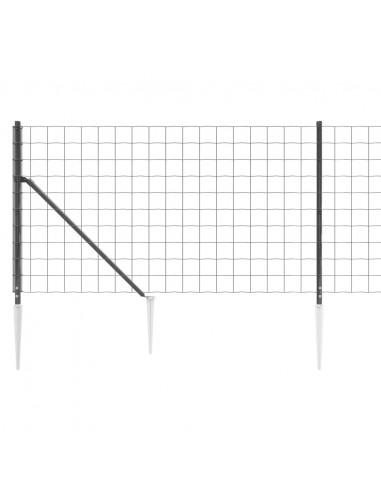 Recinzione Metallica con Picchetti Ancoraggio Antracite 1,1x10m