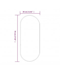 Specchio da Parete Argento 70x30 cm Ovale