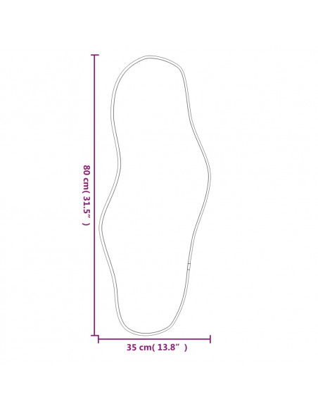 Specchio da Parete Argento 80x35 cm