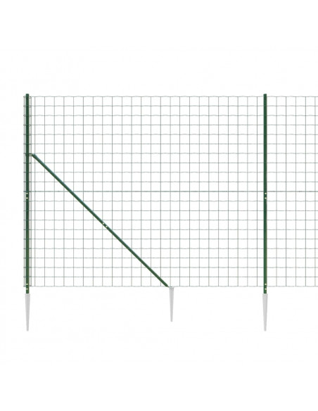 Recinzione Metallica con Picchetti Ancoraggio Verde 1,8x25 m