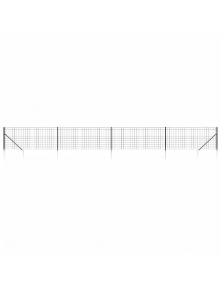 Recinzione Metallica con Picchetti Ancoraggio Antracite 0,8x10m