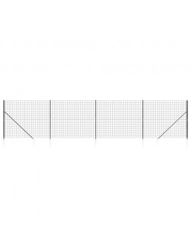 Recinzione Metallica con Picchetti Ancoraggio Antracite 2,2x10m