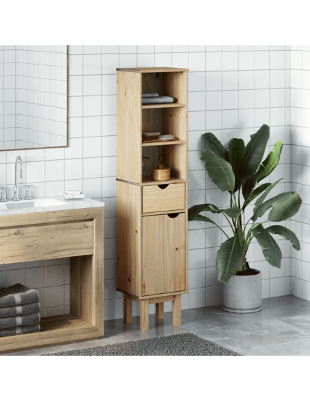 Mobile da Bagno OTTA 35x30x159 cm in Legno Massello di Pino