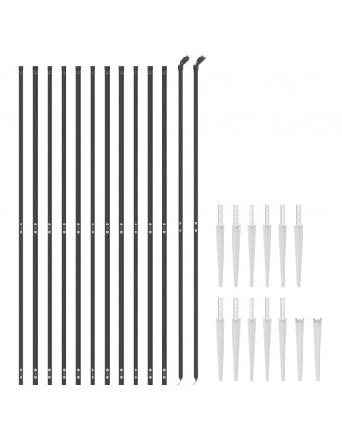 Recinzione Metallica con Picchetti Ancoraggio Antracite 2,2x25m