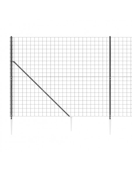 Recinzione Metallica con Picchetti Ancoraggio Antracite 2,2x25m