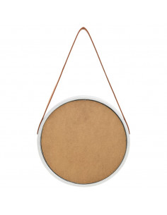 Specchio da Parete con Cinghia 40 cm Argento