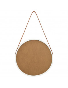 Specchio da Parete con Cinghia 40 cm Bianco