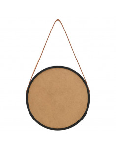 Specchio da Parete con Cinghia 40 cm Nero