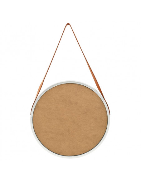 Specchio da Parete con Cinghia 50 cm Argento