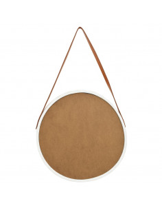 Specchio da Parete con Cinghia 50 cm Bianco