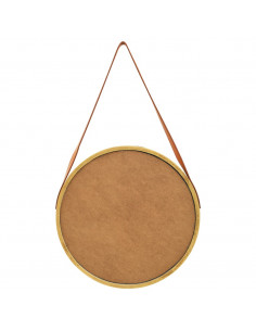 Specchio da Parete con Cinghia 50 cm Oro
