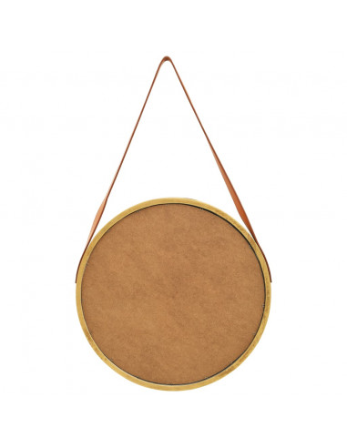 Specchio da Parete con Cinghia 50 cm Oro