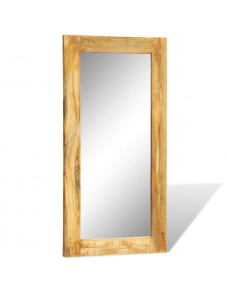 Specchio da Parete con Cornice in Legno Massello 120 x 60 cm