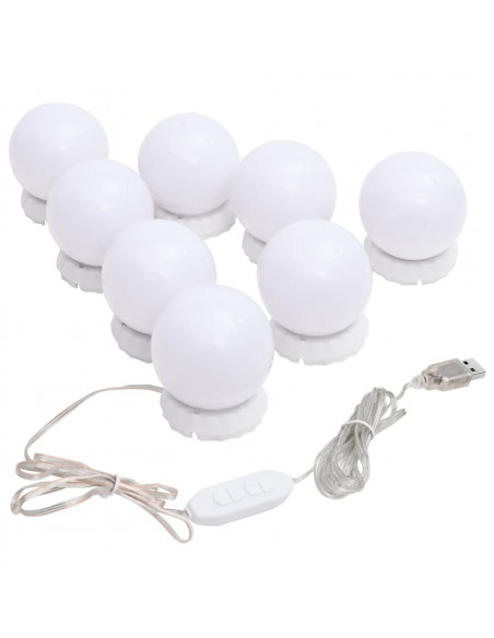 Specchio da Parete con Luci LED 15x40 cm Vetro Ovale