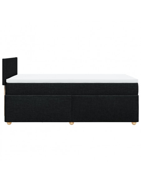 Giroletto a Molle con Materasso Nero 90x200 cm in Tessuto