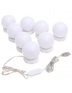 Specchio da Parete con Luci LED 20x50 cm Vetro Ovale