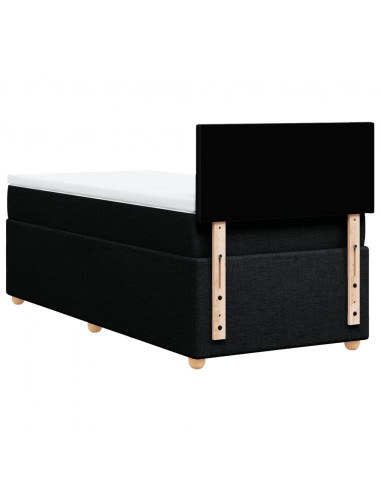 Giroletto a Molle con Materasso Nero 90x200 cm in Tessuto