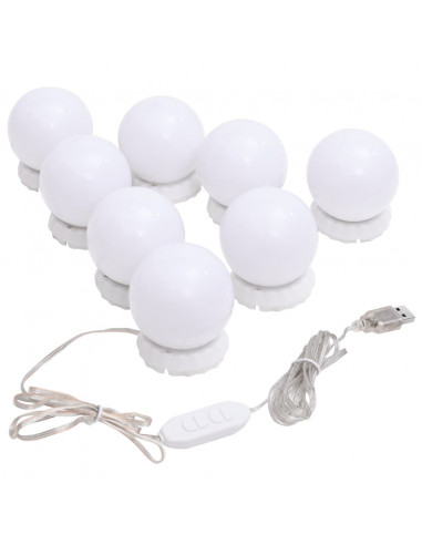 Specchio da Parete con Luci LED 30x100 cm Vetro Rettangolare