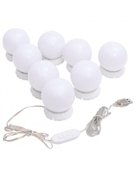 Specchio da Parete con Luci LED 30x70 cm Vetro Ovale