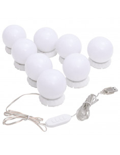 Specchio da Parete con Luci LED 45x100 cm Vetro Ovale