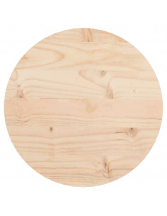 Piano Tavolo Rotondo Ø30x3 cm in Legno Massello di Pino 2
